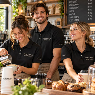 Personalized Coffee Shop Staff Embroidered Polo Shirt