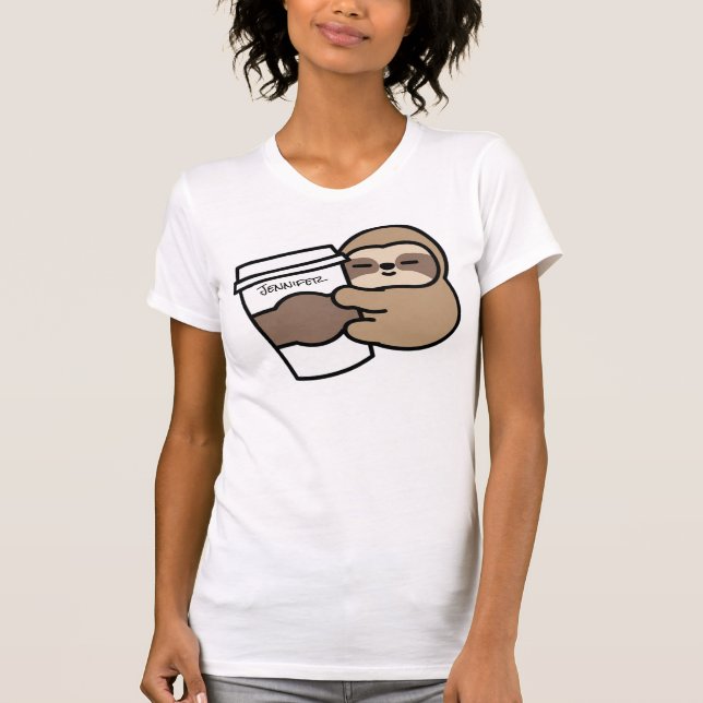 Personalized Coffee & Sloths T-Shirt (Front)