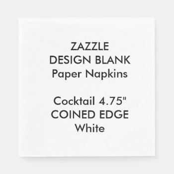 Personalized Coined Edge Cocktail Paper Napkins by ZazzleDesignBlanks at Zazzle