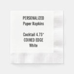 Personalized Coined Edge Cocktail Paper Napkins at Zazzle