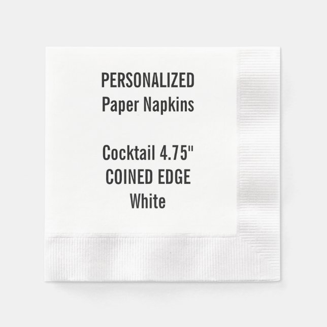 Personalized Coined Edge Cocktail Paper Napkins (Front)
