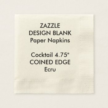 Personalized Coined Edge Cocktail Paper Napkins by ZazzleDesignBlanks at Zazzle