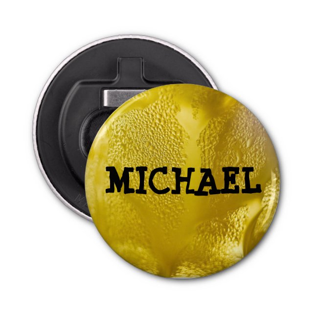 Personalized Cold Beer Bubbles Bottle Opener (Front)