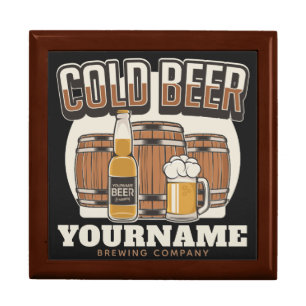 Personalized Cold Beer Oak Barrel Brewery Brewing Gift Box