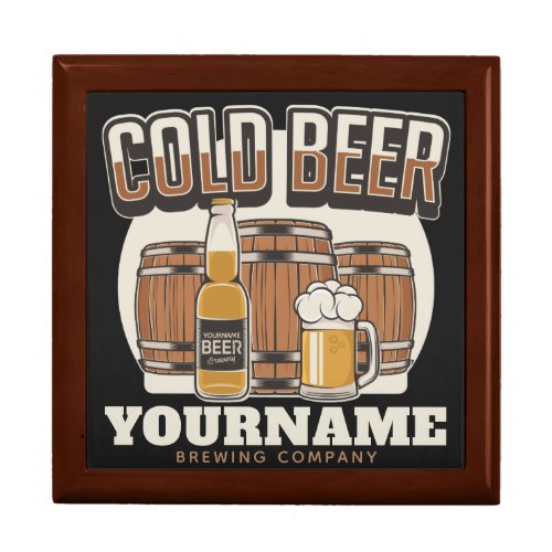 Personalized Cold Beer Oak Barrel Brewery Brewing  Gift Box