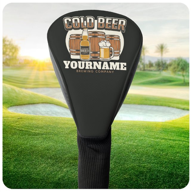 Personalized Cold Beer Oak Barrel Brewery Brewing  Golf Head Cover (Creator Uploaded)