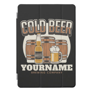 Personalized Cold Beer Oak Barrel Brewery Brewing iPad Pro Cover