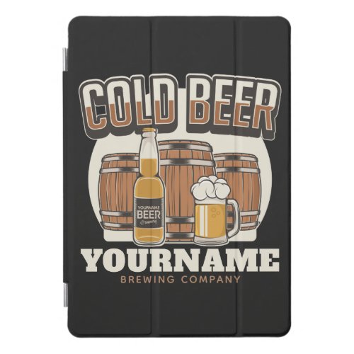 Personalized Cold Beer Oak Barrel Brewery Brewing iPad Pro Cover