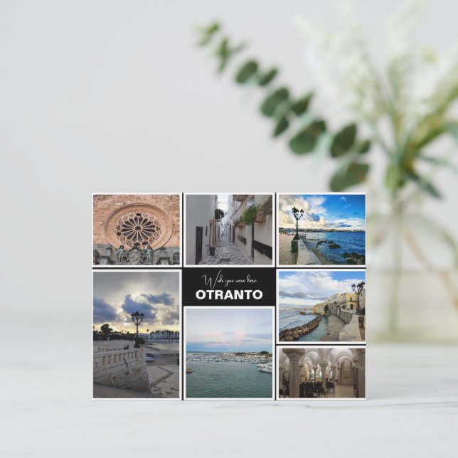 Personalized, collage from Otranto, Puglia, Italy Postcard (Standing Front)