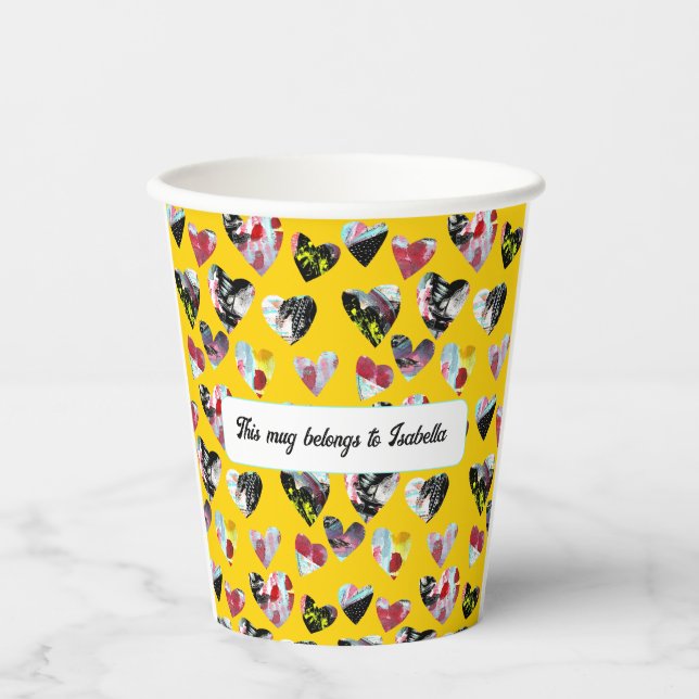 Personalized Collage Hearts Paper Cups (Front)