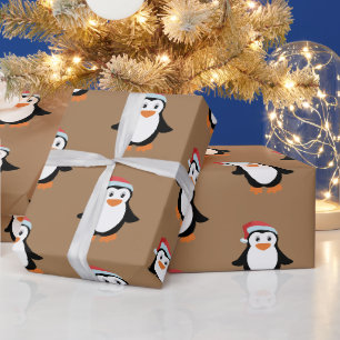 Personalized Collage Penguin – Funny Christmas Wrapping Paper