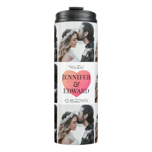 Personalized Collage Wedding Photos Thermal Tumbler