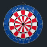 Personalized College Class of 20XX | Blue/Red Dart Board<br><div class="desc">Customize this with your own text and colors! Example shown has the top text "Dartboard College" and bottom text "Class of 20XX" with a blue, red, gray, black, and white color palette. This makes a great gift for college students or a graduation gift for a new grad! If you need...</div>