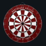 Personalized College Class of 20XX | Dark Red Dart Board<br><div class="desc">Customize this with your own text and colors! Example shown has the top text "Dartboard College" and bottom text "Class of 20XX" with a dark red, gray, black, and white color palette. This makes a great gift for college students or a graduation gift for a new grad! If you need...</div>