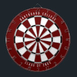 Personalized College Class of 20XX | Dark Red Dart Board<br><div class="desc">Customize this with your own text and colors! Example shown has the top text "Dartboard College" and bottom text "Class of 20XX" with a dark red, gray, black, and white color palette. This makes a great gift for college students or a graduation gift for a new grad! If you need...</div>