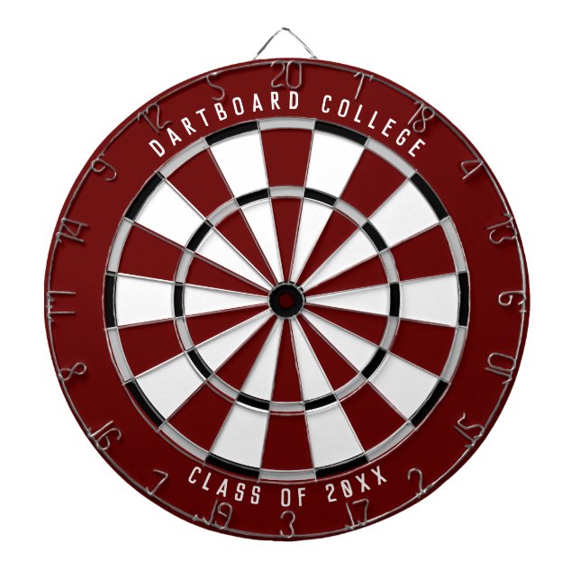 Personalized College Class of 20XX | Dark Red Dart Board (Front)