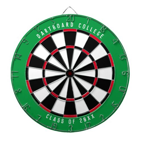 Personalized College Class of 20XX Green Dart Board