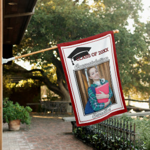 Personalized College Colors Congratulations Grad House Flag