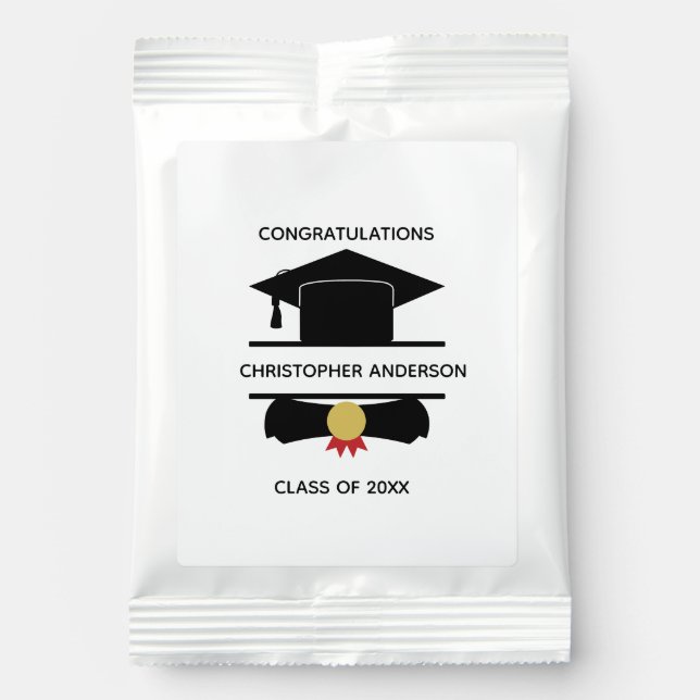 Personalized College Graduation Cap Diploma  Margarita Drink Mix (Front)