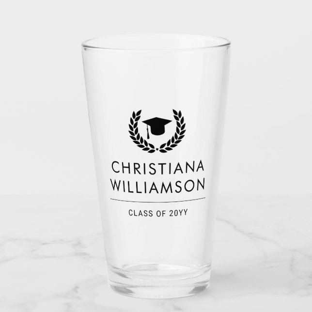 Personalized College Graduation Elegant Glass (Front)