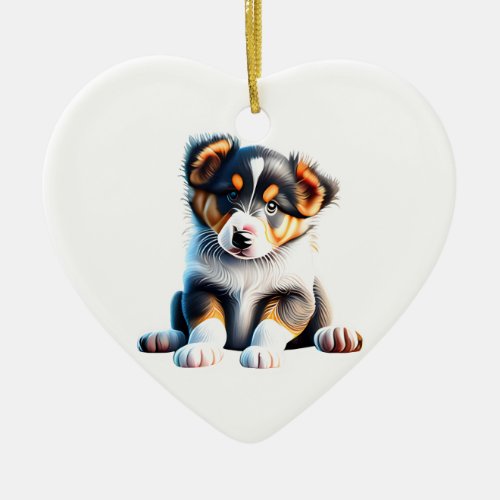 Personalized Collie Puppy Ceramic Ornament