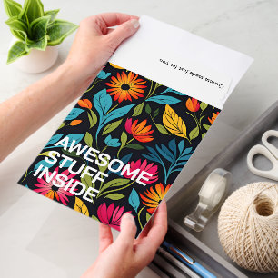 Personalized Coloful Flowers Awesome Stuff QR Envelope Mailers