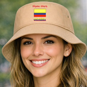 Personalized Colombia Flag Bucket Hat
