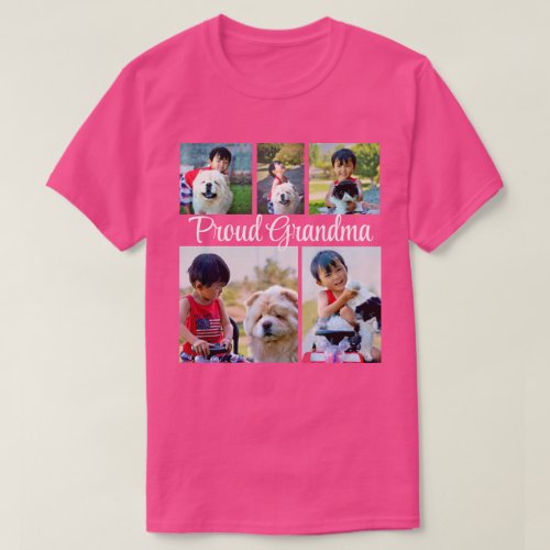 Personalized Color 5 Photo Picture Collage Montage T_Shirt