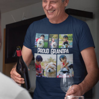 Personalized Color 5 Photo Picture Collage Montage T-Shirt