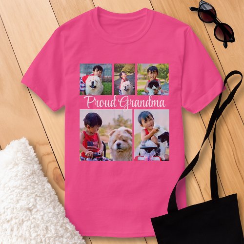 Personalized Color 5 Photo Picture Collage Montage T_Shirt