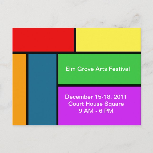 Personalized Color Blocks Post Card (Front)