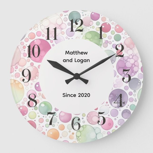personalized color bubble clock  (Front)