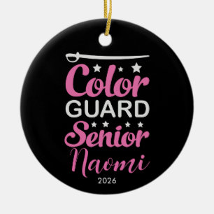 Personalized color guard senior keepsake ceramic ornament