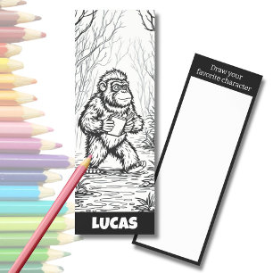 Personalized COLOR IT & DRAW Skunk Ape Bookmarks