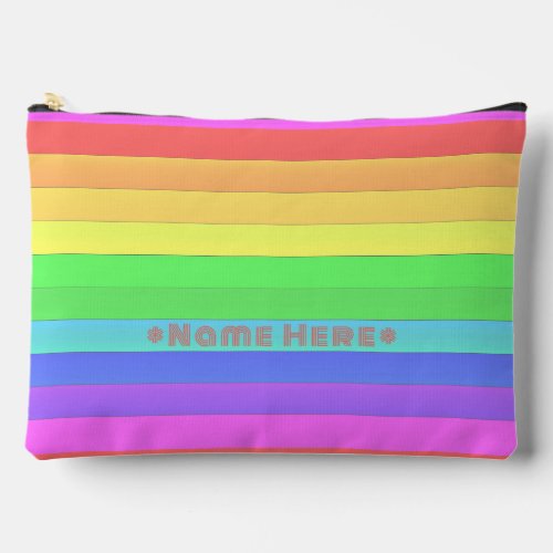 Personalized Color Rainbow Stripes Apricot Peach Accessory Pouch