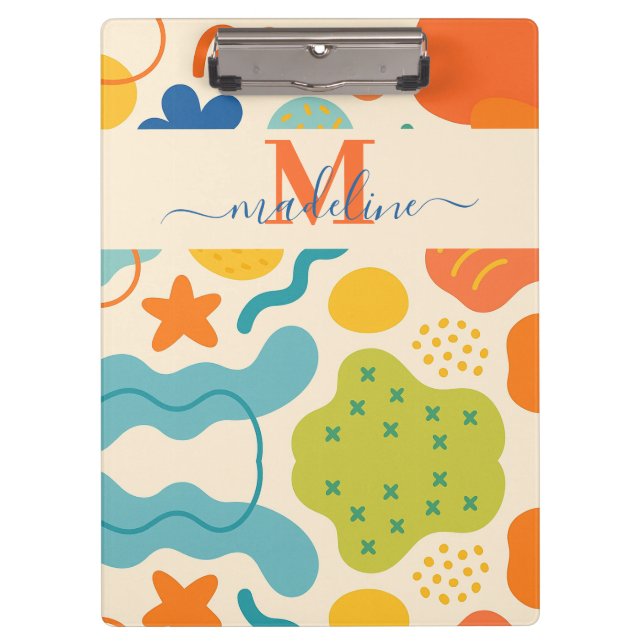 Personalized Color Splash Abstract Clipboard (Front)
