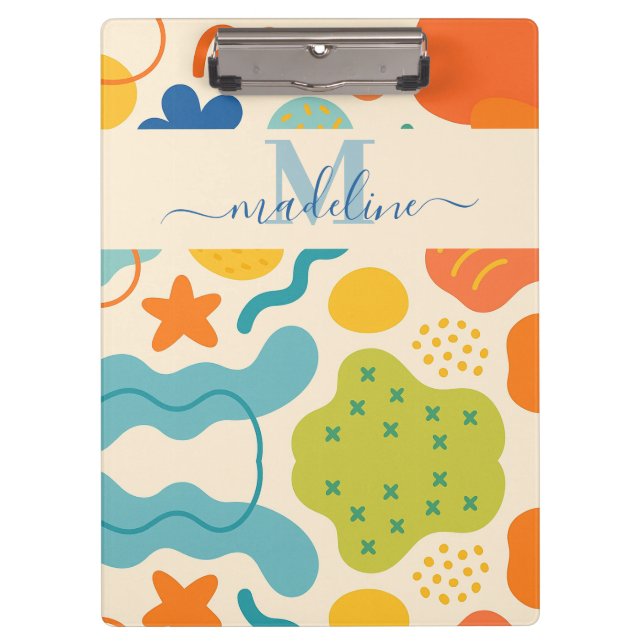 Personalized Color Splash Abstract Clipboard (Front)