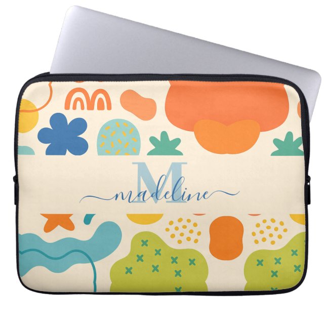 Personalized Color Splash Abstract Laptop Sleeve (Front)