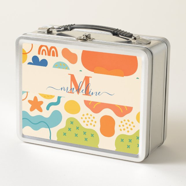 Personalized Color Splash Abstract Metal Lunch Box (Front)