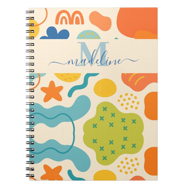 Personalized Color Splash Abstract Notebook (Front)