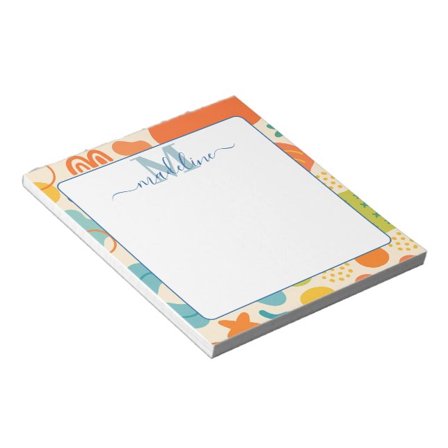 Personalized Color Splash Abstract Notepad (Angled)