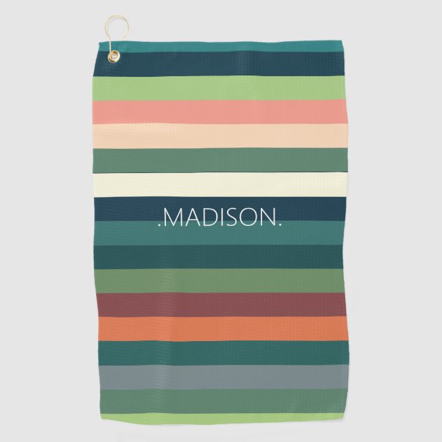Personalized Color Stripes  Golf Towel (Front)