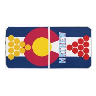 Personalized Colorado Flag Custom Name Beer Pong Table