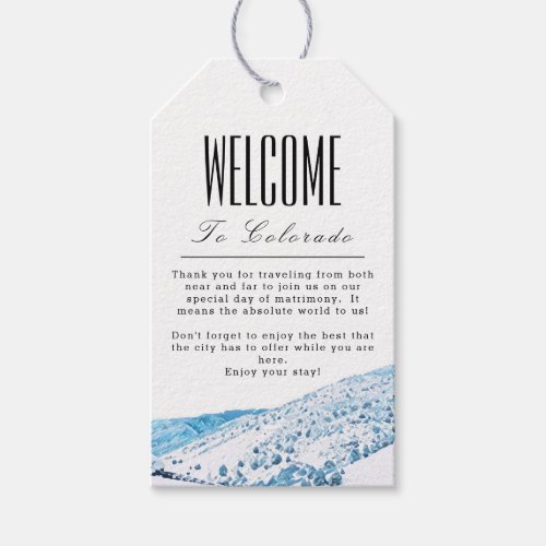 Personalized Colorado Wedding Welcome Gift Tag