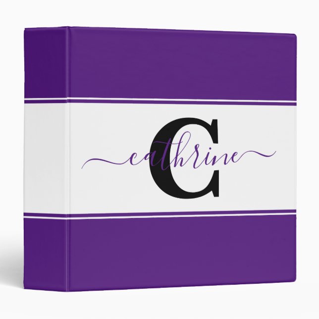 Personalized colorblock  3 ring binder (Front/Spine)
