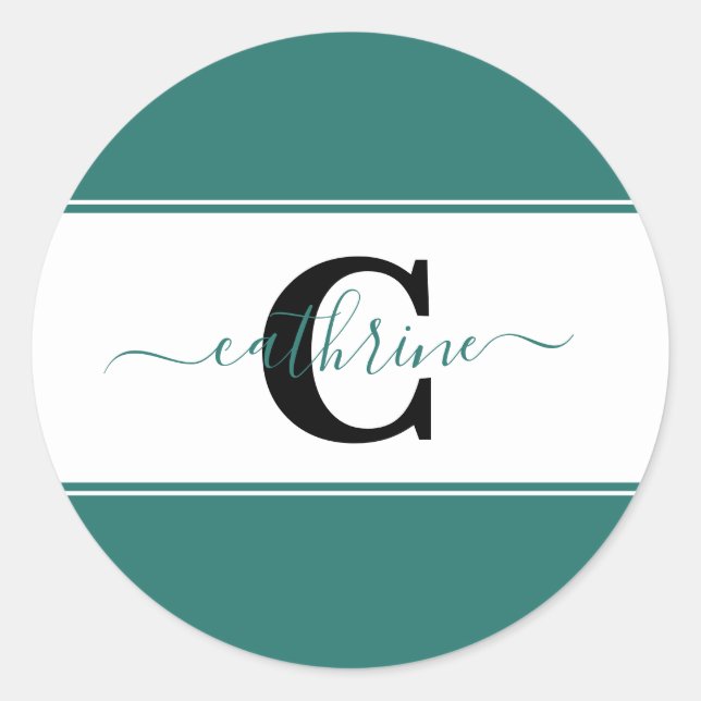 Personalized colorblock  classic round sticker (Front)
