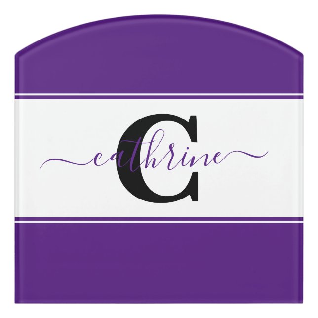 Personalized colorblock  door sign (Contour Front)