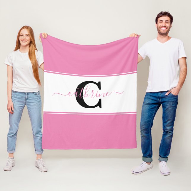 Personalized colorblock  fleece blanket (In Situ)