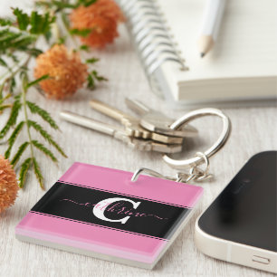 Personalized colorblock keychain
