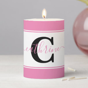 Personalized colorblock pillar candle